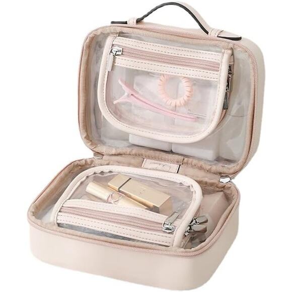 MINKARS Handbags - MINKARS Toiletry Bag Clear Cosmetic Case, Small, Pink